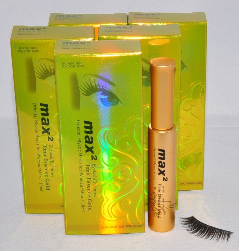 A box of false lashes and a tube of mascara.