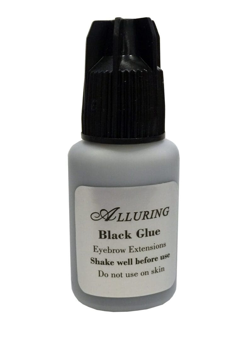 A bottle of black glue is shown.