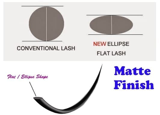 A picture of the ellipse and flat lash shape.