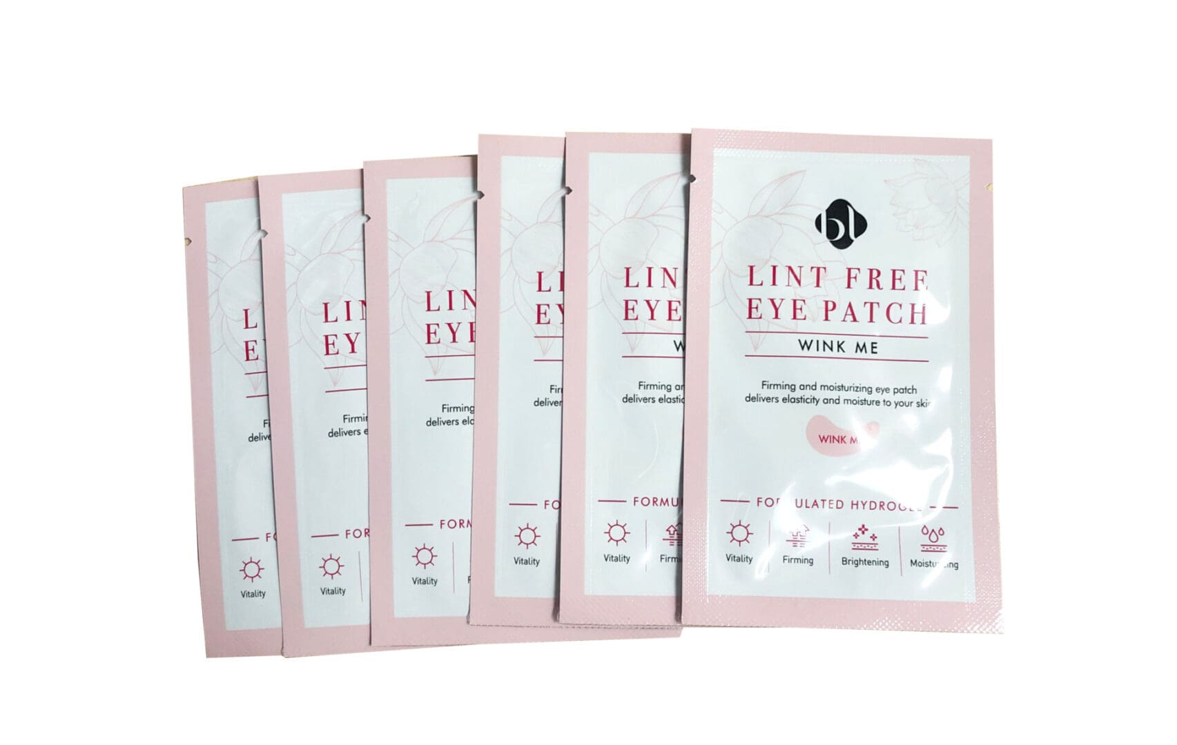 A set of six packages of lintfree eye patches.