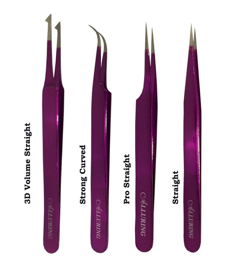 Alluring Eyelash Extension Purple Colored Tweezers Discount Eyelashes
