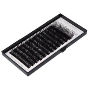 A box of individual lashes in black color