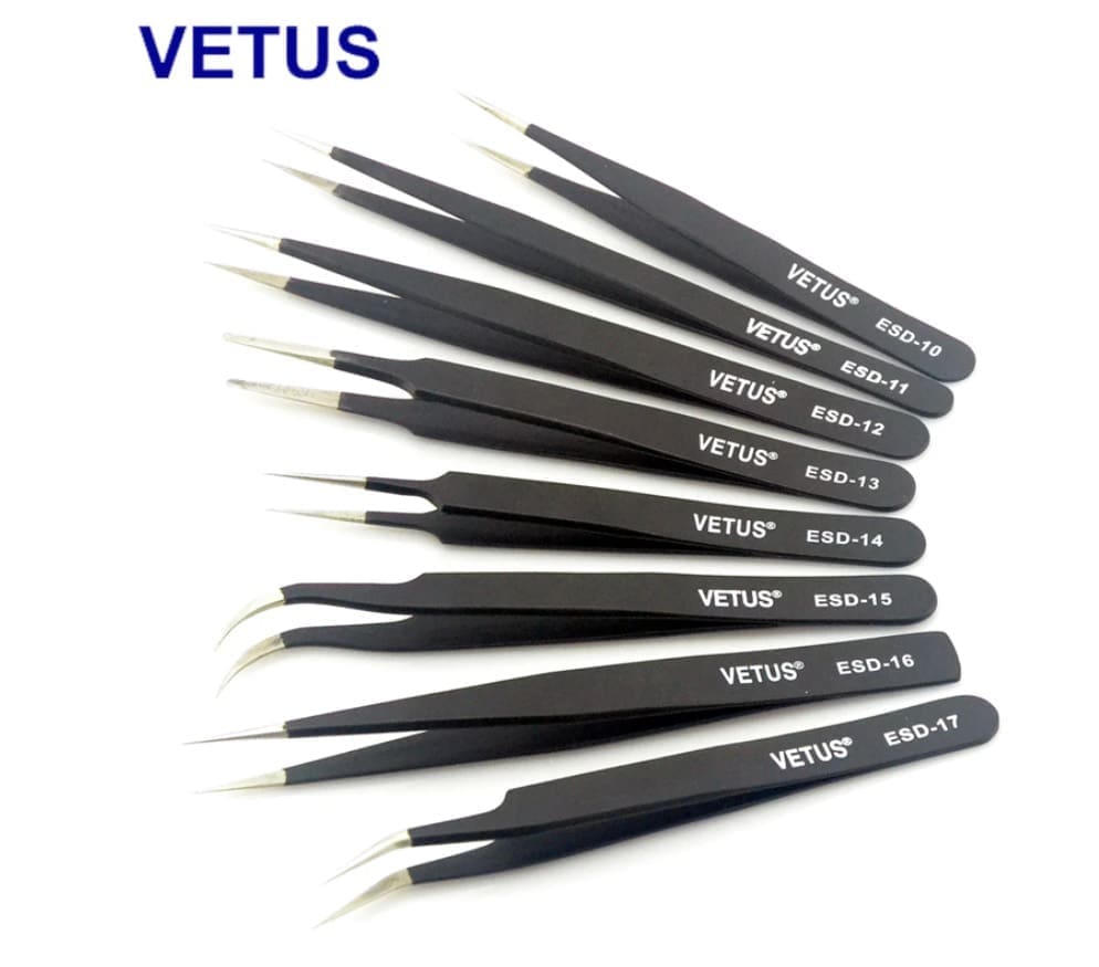 Vetus ESD Series Black Tweezers - Discount Eyelashes