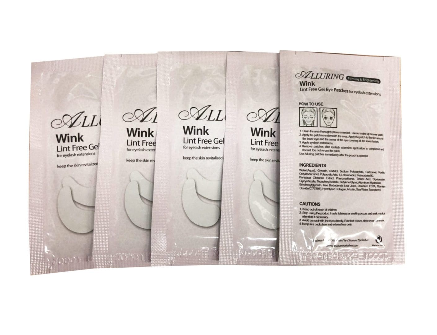 A set of five packages of wink lift free gel pads.