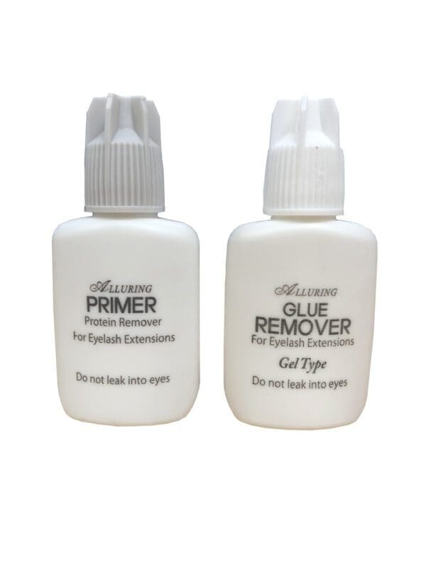 A bottle of Alluring Primer and Glue Remover