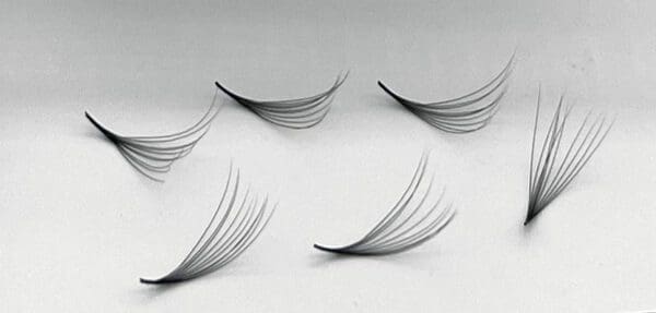 A group of four pairs of false eyelashes.