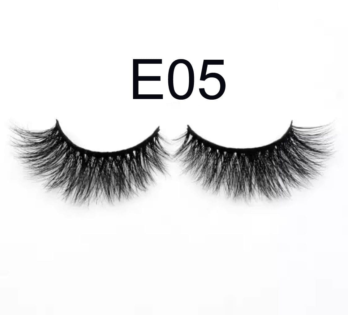 A pair of fake eyelashes with the number e05