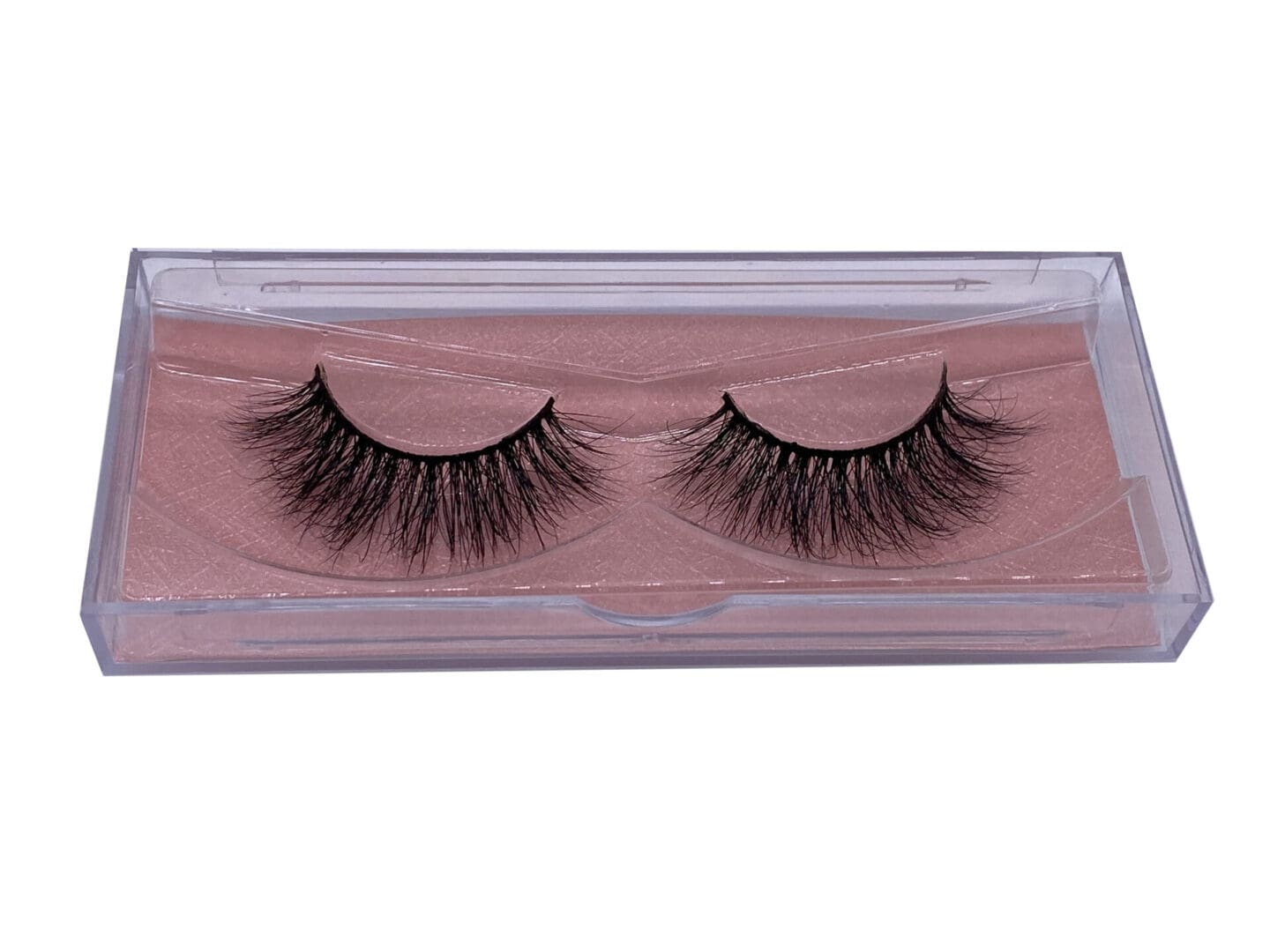 A pair of false eyelashes in a case.