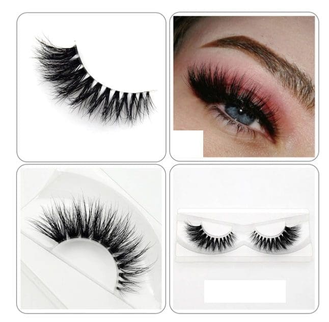 A close up of two pairs of false eyelashes